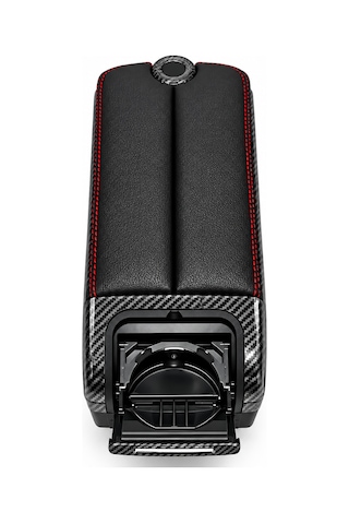 Mega Oto Market Usb Aktarmalı Universal Kolçak Kol Dayama Çift Açılır Karbon Detaylı Siyah Renk