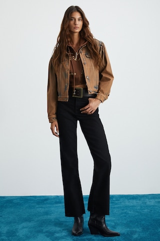 Marquesha Kadın Wild Vintage Kahverengi Crop Ceket