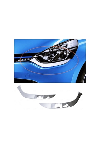 Renault Clio 4 Hb 2012-2016 Arası Krom Far Kaşı 2 Pcs P.çelik
