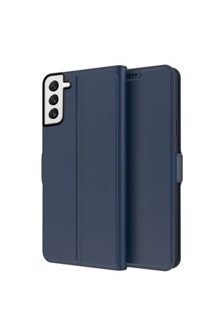 Luckysouk Samsung Galaxy Uyumlu S22 5g Pu Deri Kart Tutucu Folio Flip Case Standı Manyetik Tam Koruma Telefon Kapağı - Altın Mavi Yok Havalandırma Hmdymd