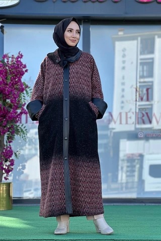 Misswhence 36521 Kaşe Kaban Çok Renkli