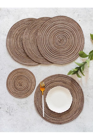 Home Balance Yuvarlak Masa Kılıkçılığı Servis Peçeteleri 243834428 Siyah