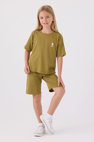 U.S. Polo Assn. Kız Çocuk Yeşil Bermuda Takım Us1848-c-v63 Yeşil