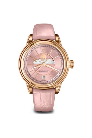 V.1.33.2.258.4 Pembe Deri Kayışlı 36 Mm Kadın Kol Saati Safir Cam 2 Yıl Garantili Pembe-rose - 860619371 Metalik