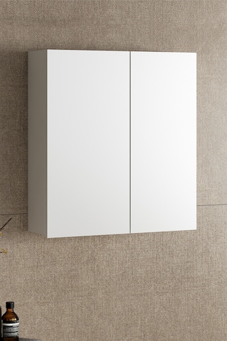 Çiğdem 55 Cm Beyaz Mdf Aynalı Asma Banyo Üst Dolabı Beyaz