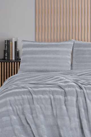 Cozy Grı Çift Kişilik Battaniye Takımı Gri