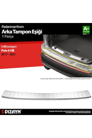 S-dizayn Vw Polo 6 Hb Krom Arka Tampon Eşiği 2017-2021