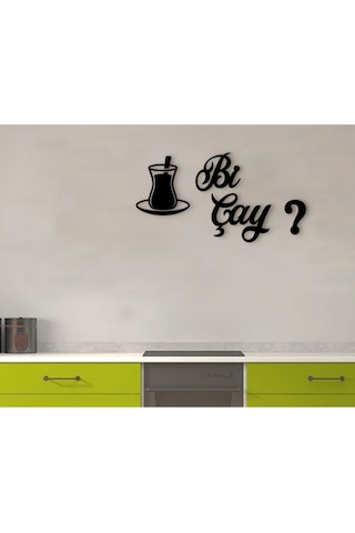 Bi Çay Duvar Dekorasyon Süsü Siyah Mdf Bi Çay Duvar Dekorasyon Süsü Siyah Mdf