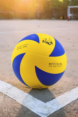 Voleybol Topu Lamineli Beton Zemin Soft Touch İç-dış Mekana Uygun 8 Panel Sarı-mavi 280 Gram Mavi