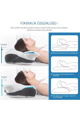 Boyun Desteği İçin Ultra Fıtık Ağrı  Soğutma Yastığı, Ayarlanabilir Servikal Yastık Rahat Uyku, İcin Ergonomik Konforlu Hafızalı Köpük Yastıklar Giri Beyaz