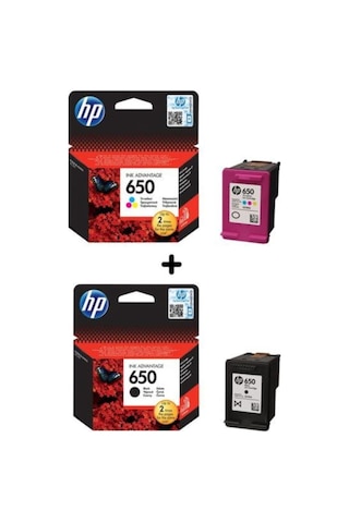 Hp 650 Siyah Ve Renkli Kartuş Seti Cz101ae, Cz102ae Deskjet Ink Advantage Serisi İle Uyumlu