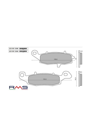 Kawasakı Er-6 F Ön Sol Fren Balata Rms