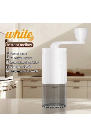 Trendooze Çok Fonksiyonlu El Krank Kahve İnce Öğütücü, Mini Beyaz-siyah Beyaz - Siyah