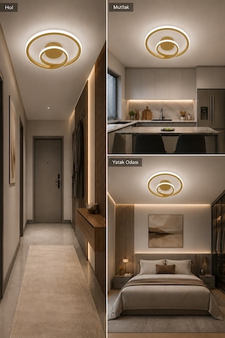 AvizeGO Omisa Led Plafonyer Avize Beyaz Işık Eskitme