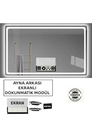 Ayna Arkası 220v Ekranlı Bluetooth Lu Çift Hoparlörlü Dokunmatik