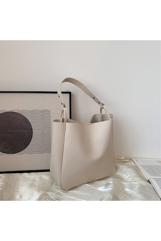 Bayan Çantaları Kadın El Çantası Omuz Çantası Alışveriş Seyahat Çantası Büyük Kapasiteli Kadın El Çantası Bej