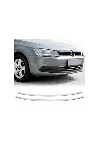 Vw Volkswagen Jetta 6 Sedan Uyumlu Ön Tampon Çıtası 2 Parça 2011-2014 Paslanmaz Krom