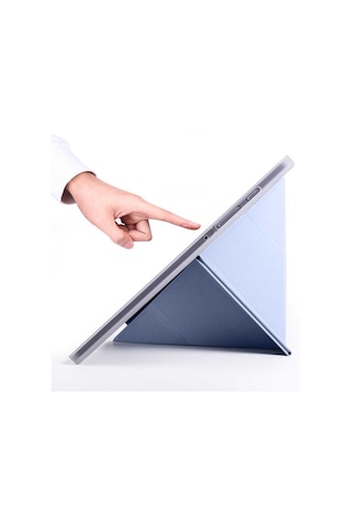 Apple Uyumlu iPad 8. Ve 9. Nesil 10.2 Inç Kılıf Kalemlikli Premium Standlı Kılıf Trifolding Gri Kılıf