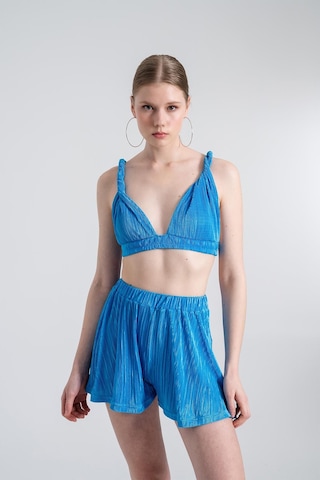 Holly Lolly Beli Lastikli Mini Comfy Şort Mavi
