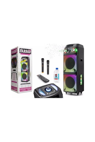 Wr170 12 2 100w Bluetooth Müzik Kutusu 2 Kablosuz Mikrofon & Kumandalı Rgb Işıklar-134533