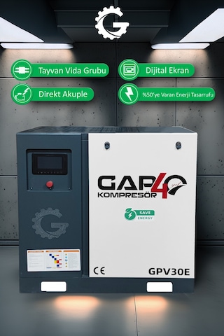 Gap Kompresör İnvertörlü Vidalı Hava Kompresörü 30 HP Tek Makine GPV30e