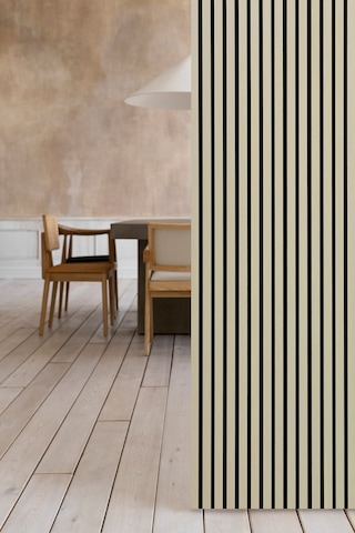 Mdf Ahşap Akustik Duvar Paneli 60x275 Cm - Krem 60x275