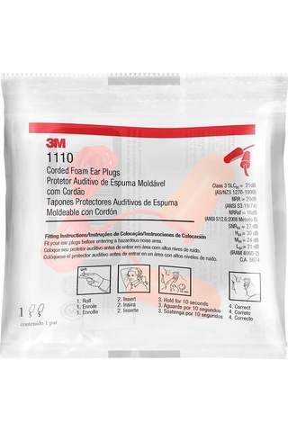 Mmm1110 Kablolu Köpük Kulaklıkları, İşitme Koruma 1110 500/case