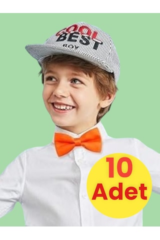 Tezzgelsin Erkek Çocuk Saten Papyon 10 Adet Turuncu