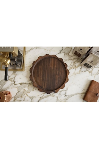 Fam Wood Art Büyük Boy Ahşap Sunumluk Ve Supla %100 Çam Kahverengi
