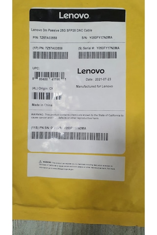 Lenovo 3m Passive 25g Sfp Dac Cable 7z57a03558
