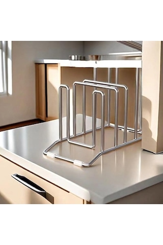 Pazly Suntek Kesme Tahtası Depolama Rafı - Tencere Tava Kapakları Bakeware Gümüş Gümüş