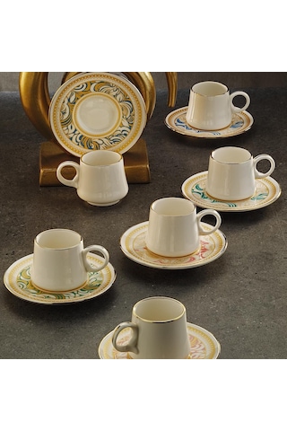 Sandro Moreno 1453 Şal Yüzük Gold 12 Parça 6 Kişilik Kahve Fincan Takım 90 Ml Ar211728