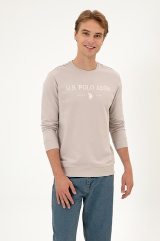 U.S. Polo Assn. Erkek Regular Fit Bisiklet Yaka Taş İnce Basic Sweatshirt 50313743-VR049