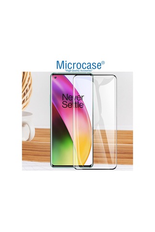 Microcase Oneplus 9 Pro 3D Curved Tam Kaplayan Cam Koruma - Siyah