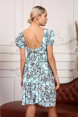 Aymeravm - Arkası Dekolteli Poplin Kadın Elbise - Knz2028Ga