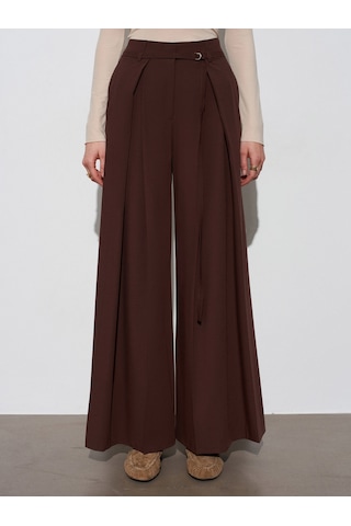 Dilvin 72665 İnce Kemerli Pantolon-kahve