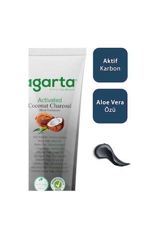 Agarta Doğal Hindistan Cevizi Özlü Aktif Karbon Diş Macunu 2 x 100 ML