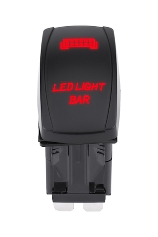 Lemestar 12v/24v Çift Led Işıklı 5 Pimli Su Geçirmez On-off Kaldırma Anahtarı - Araç Ve Tekne Kullanıma Uygun Mavi Işık