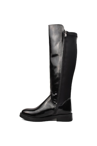 Pierre Cardin Siyah Kırışık Polyester Karışımlı Kadın Çizme Pc-52066 Z Siyah Kırışık