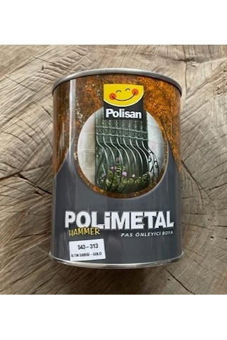 Polimetal Hammer Çelik Kapı Boyası Metal Ferforje Boyası Altın Sarısı
