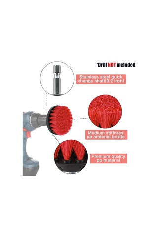 Matkap Temizleme Fırçası 4 Parça, Döner Fırça 2'/3.5'/4'/5' C