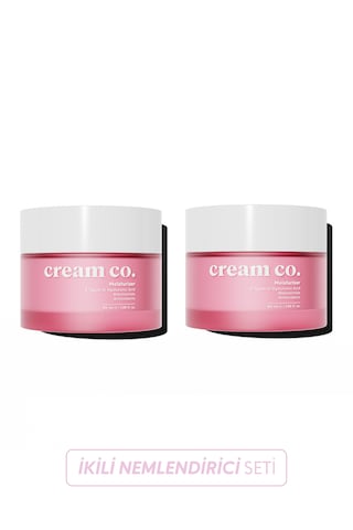Cream Co. Moisturizer Cilt Tonu Eşitleyici ve Aydınlatıcı Su Bazlı Nemlendirici Yüz Kremi 2 x 50 ML