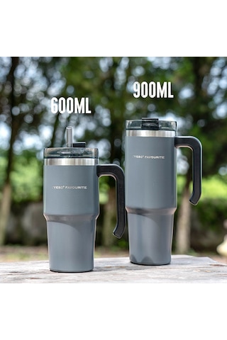 Tyeso Maxus Mug Vakumlu Çift Duvarlı Isı Yalıtımlı Pipetli 600 Ml Renkli
