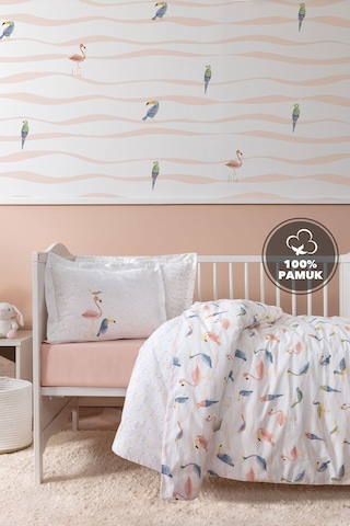 Yataş Mini Nuala Bebek Ranforce %100 Pamuk Nevresim Takımı - Pudra