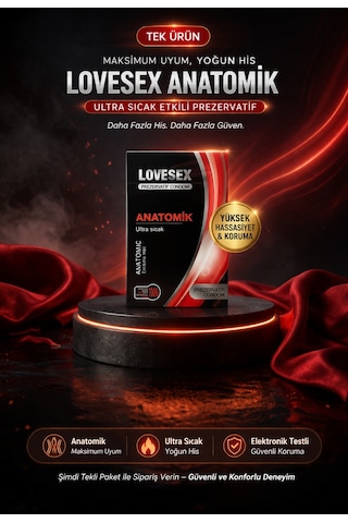 Lovesex Anatomik Prezervatif Ultra Sıcak Etkili Kondom Yüksek Hassasiyet Ve Koruma 1 Adet