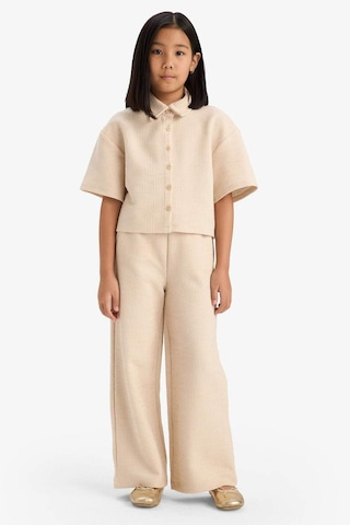 DeFacto Kız Çocuk Beli Lastikli Wide Leg Geniş Bol Paça Bürümcük Pantolon E1103A825SPBG286 Bej