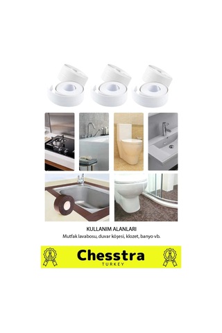 Özel Üretim Lavabo Tezgah Klozet Banyo Pencere Duş İzolasyon 3.2m Su Geçirmez Sızdırmaz Bant 1 Adet