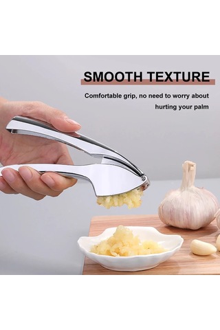 Sarımsak Presi Paslanmaz Çelik Sarımsak Kıyma Sarımsak Kırıcı Gümüş