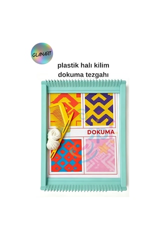 El İşi Etkinliği Plastik Halı Dokuma Tezgahı 1 Adet Çok Renkli