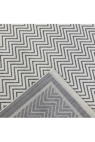 Elvey Home Jüt Sisal S9718 Gri Beyaz Kaymaz Taban Hasır Dokuma Yıkanabilir Yolluk Salon Koridor Mutfak Halısı Gri/beyaz